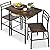 Best Choice Products 3-Piece Modern Dining Set, Space Saving Dinette for Kitchen, Dining Room, Small Space w/Steel Frame, Built-in Storage Rack - Dark Brown/Black