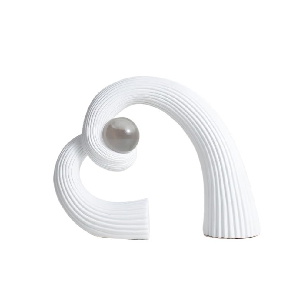 Zeny896v White Sculptures Resin Desktop Decorative Sculpture, Modern Creative Home Ornaments, Suitable For Office, Bedroom, Bookshelf Decor(White)