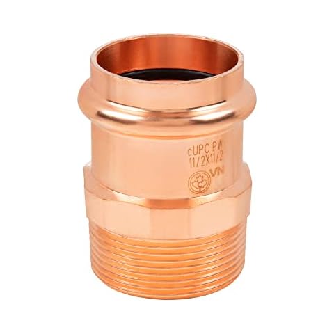 Linhdor Press Copper Lead-Free Male Adapter – Quick Installation Pipe Fitting for Commercial and Residential Plumbing, Versatile for Plumbing and HVAC Systems 1/2" (10-Pack) Cover