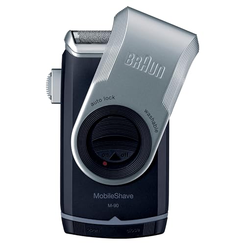 Image of Braun MobileShave M-90 Travel Shaver Silver (Precision Trimmer, Smart Foil, Wide Floating Foil, Washable)