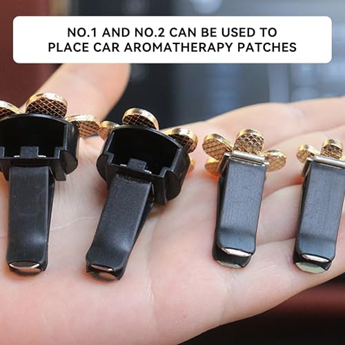 Image of 4PCS Car Daisy Flower Air Vent Clip, Cute Auto Outlet Air Conditioning Clip, Sweet Girly Vehicle Fresheners Gift for Women Girls, Car Interior Decor Universal Fit (Black, Vanilla)