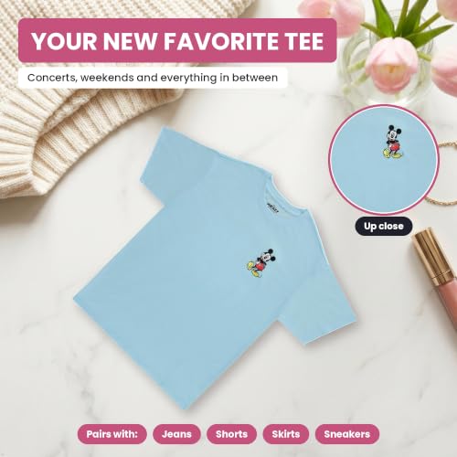 Disney Ladies Mickey Mouse Fashion Shirt Mickey Mouse Front and Back Tee - Mickey Mouse Tee (Freshwater, Large) - image 5