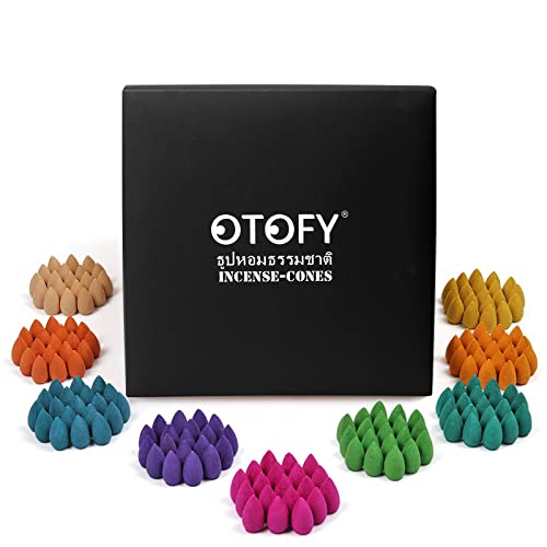 Otofy Backflow Incense Cones 360 Pcs Of 100% Natural Scents Waterfall Incense Rose Tulip Jasmine Lavender Rose For Backflow Incense Burner Holder Natural | Meditation & Yoga Gift(Black) #TOP5