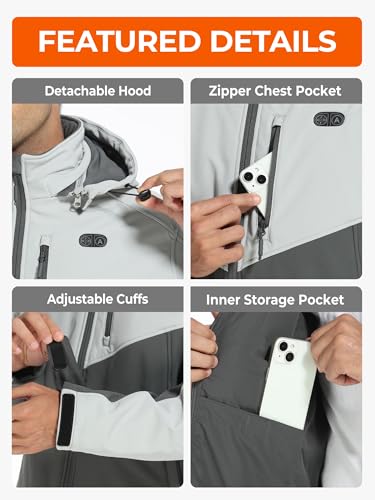 Image of ORORO Men's 5-Zone Dual Control Heated Jacket with Sleeve Heating | Up to 20 hours on sleeve heating, zipper chest pocket, water resistant shell, detachable hood, machine washable