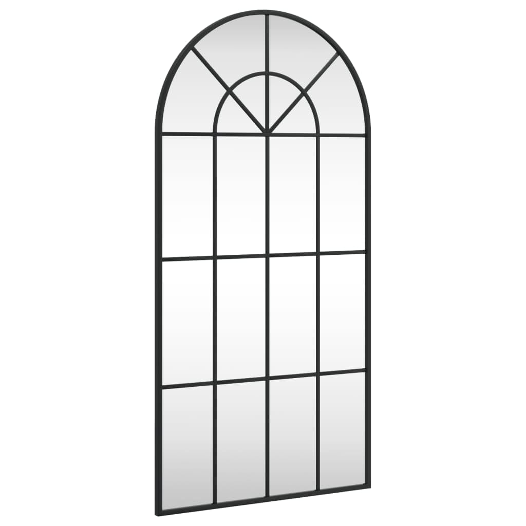 KGHFDVB Minimalistic Arch Wall Mirror 50x100 cm Black Iron Frame, Wall-Mounted Glass Mirror for Bedroom, Hallway, Living Room, Bathroom