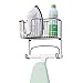 mDesign Wall Mount Ironing Board Holder with Storage Basket for Clothes Iron for Laundry Room, Basement - Bronze