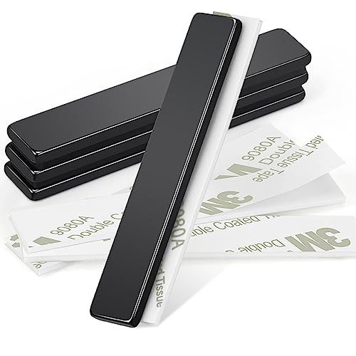 Wukong 4 Pezzi Calamite Neodimio, 60×10×3mm Magneti Adesivi Magneti Rettangolari, Magnete Nero Calamite Adesive Forti per Sale Utensili, Magazzini e Cucine