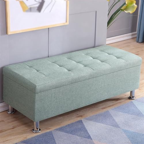Banc d'entrée rectangulaire vert lime 40x40x40cm avec rangement - 4