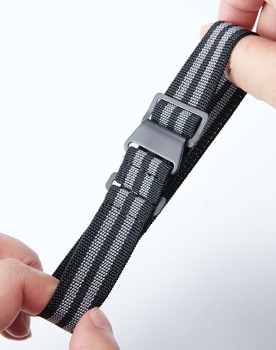 Image of BINLUN Elastic Nylon Watch Band 18mm 20mm 22mm Marine Nationale Fabric Military Parachute Replacement Watch Strap Men Women Silver & Black Buckle - Upgraded Hook-and-Loop Buckle