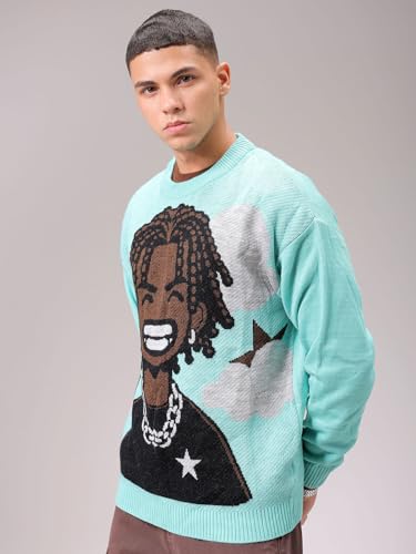 Image of The Indian Garage Co Men Oversized Character Crew Neck Sweater