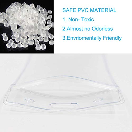 Horizontal Badge Holders Sealable Waterproof Clear Plastic Name Tag Id Card Holder (10Pcs) #TOP4