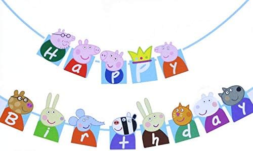 Peppa Birthday Garland Decoration Flag Birthday Party Supplies Peppa Pig Banner