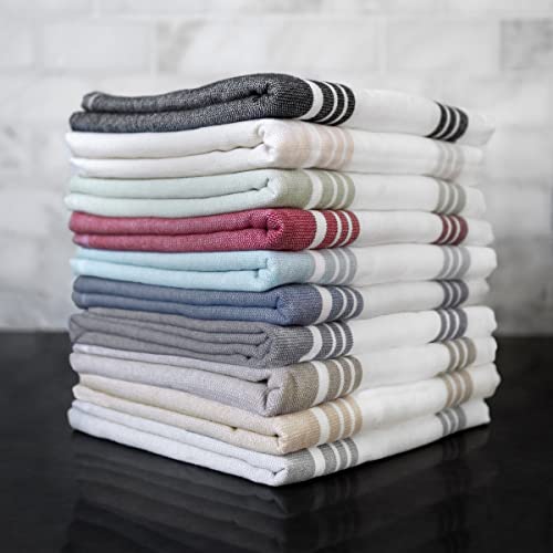 All-Clad Dish Towels Dual Purpose Reversible, 100% Absorbent Cotton, Kitchen Towels Set Of 3 Striped, 17" X 30", 3-Pack Indigo Textiles #TOP5