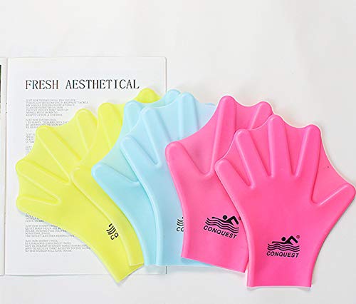 Excerey Swimming Gloves Silicone Webbed Swim Training Gloves Web Gloves Swimming Water Gloves For Adult #TOP2