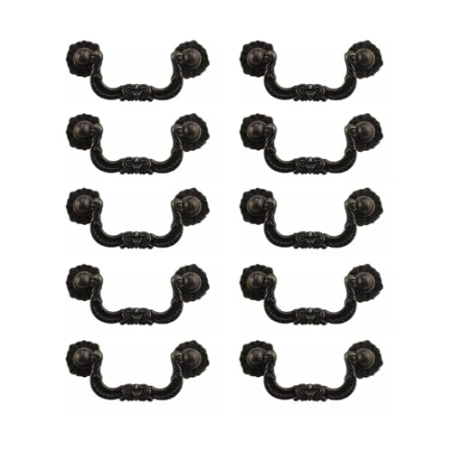 ZAANHA 10pcs 3.5 Inch Vintage Dresser Drawer Pull Handles for Kitchen Cabinet Drop Bail Pulls Handles Drop Bail Pull Handle