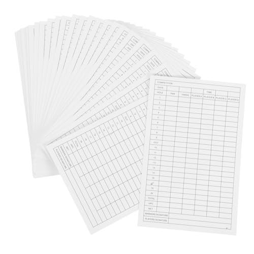 30Pcs Golf Scorecards for Outdoor Sports Durable Coated Paper for Smooth Writing Design for Easy Carrying Score Keeping Tool for Players and
