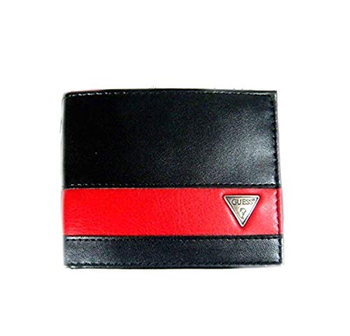 Guess Carteira de seguran a de couro, prote o RFID, Billford preto/vermelho (31GO130015), Carteira RFID