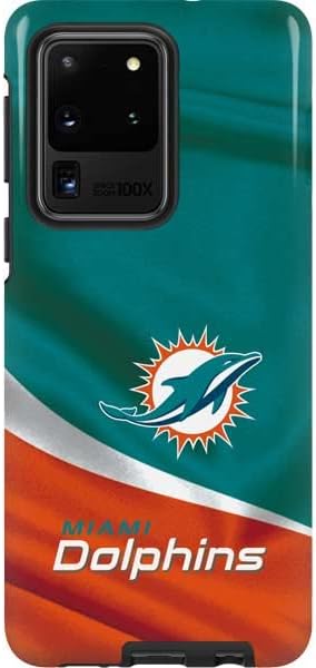 Skinit Pro Phone Case Compatible with Galaxy S20 Ultra 5G - Officially Licensed NFL Miami Dolphins Distressed- Aqua Design