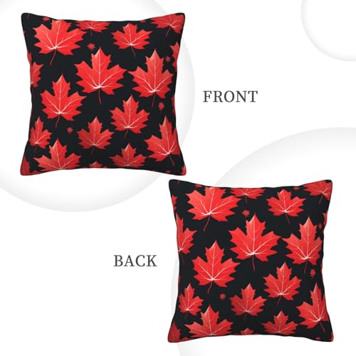 Coussin feuille d'érable en velours pour déco canapé et chambre