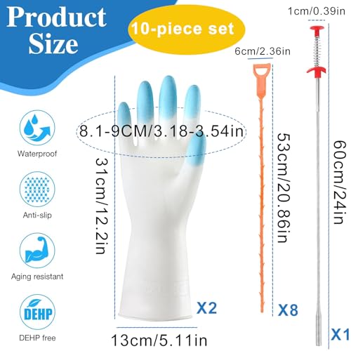 CLDURHGE Abflussspirale Spülbecken Reinigungshaken – Hochwertige Spirale Abfluss Rohrreinigung mit Drain Snake und Abfluss Haarentferner, Komplette Abflussreinigungslösung