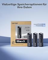 Lexar A30E 32 GB USB-Stick, Flash-Laufwerk Mit bis zu 100 MB/s, 3er-Pack – Ansicht 3