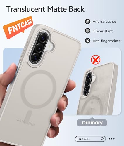 Image of FNTCASE for Galaxy A17 /A16 5G Phone Case: for Samsung A17 Cases [Compatible with Magsafe] [Screen Protector] Matte Translucent Military Grade Protection for Samsung A 17 & A 16 4G Cover - Off White