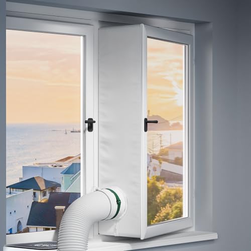 LOVIGA 400CM(157) Portable AC Window Seal 100% Airtight Casement Window Vent Kit Seal Kit for Portable Air Conditioner & Ventilation System Easy to Install for Crank Out/Awning/Skylights Window