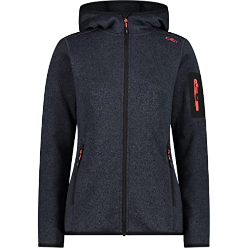 CMP - Damen-Knit-Tech-Jacke mit fester Kapuze, Titan-Campari, D38
