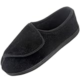 Women Diabetic Slippers Arthritis Edema Memory Foam Closed Toed Slippers, Black, 9 D(M) US