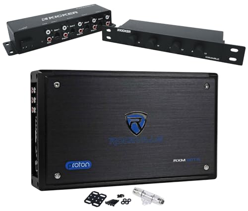 Rockville RXM8BTB 8 Channel Marine/Boat Bluetooth Amplifier+Kicker 4Zone Control