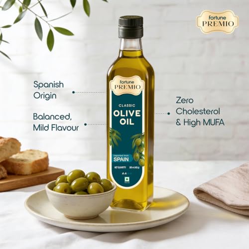 Image of Fortune Premio Classic Olive Oil 500ml | Multi-Purpose Olive Oil | Ideal for Indian & Continental Cooking | Smooth Taste | Everyday Use