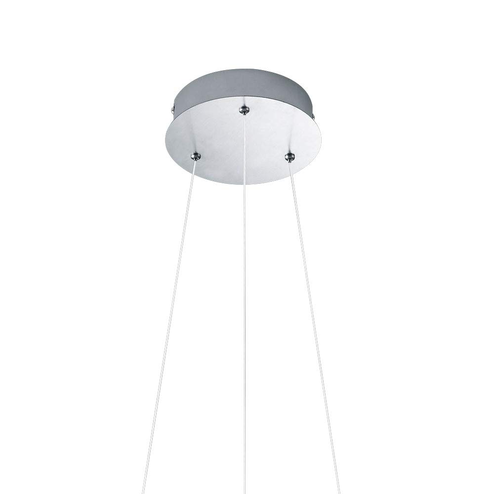 Reality Leuchten LED Pendelleuchte Course R32051107, Metall Nickel Matt, Acryl weiß, inkl. 27 Watt LED, Switch Dimmer