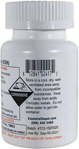 Potassium Hydroxide Flakes Koh Caustic Potash Anhydrous Dry Electrolite - 4 Oz Bottle - Food Grade - Hdpe Container With Resealable Child Resistant Cap… #TOP1