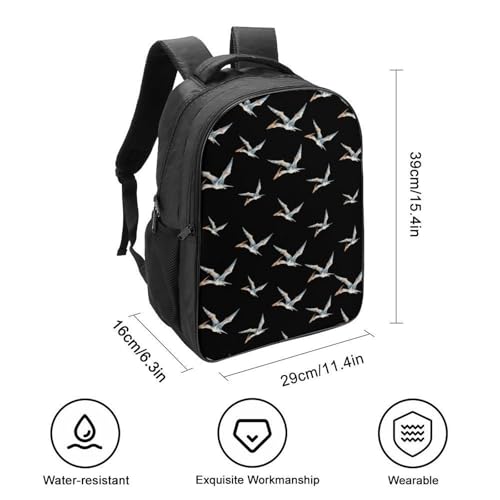 Pterodactyl Dinosaur Funny 16 Inch Backpack for Men Women Casual Daypack with 2 Compartment for Travel Work2