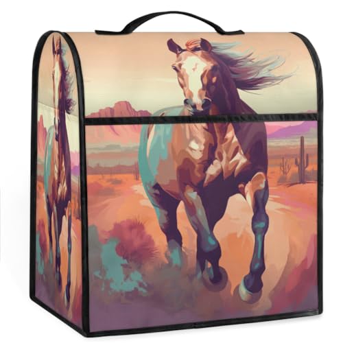 Coffee Maker Cover Wild Horses Kitchen Appliance Covers Small Appliance Covers Blender Cover Juicer Cover Dust Covers for Kitchen Appliances with Top Handle and Pockets,Washable,C981