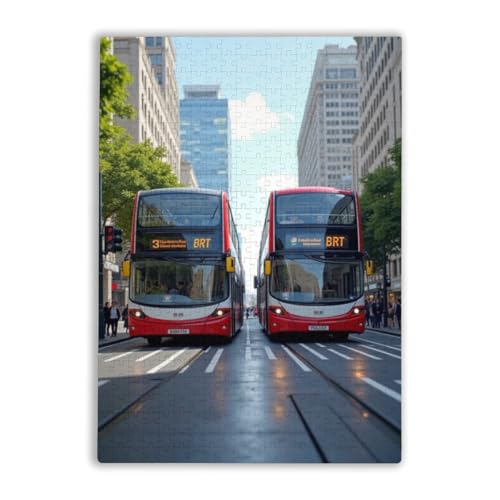 Jigsaw Puzzle, Urban Public Transit Vehicle Art, 300 Pieces, City