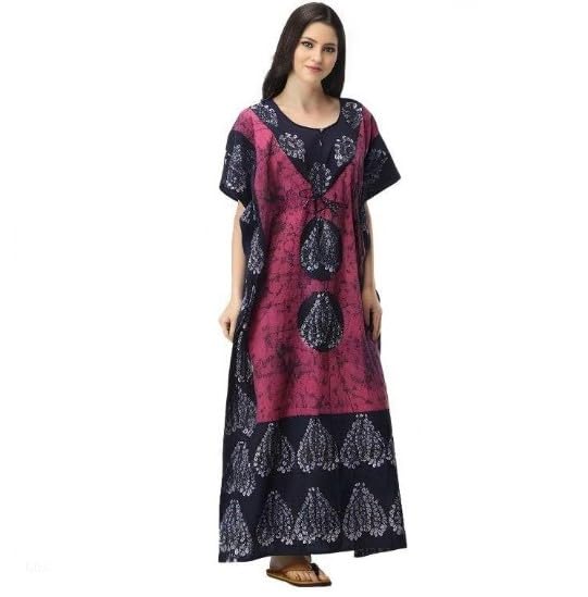 Ropa de descanso para verano con el cómodo caftán maxi de algodón para mujer Ukal 3