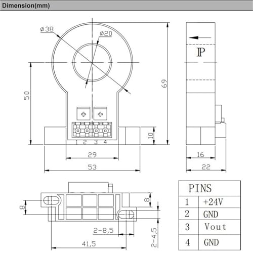 Sensor de corriente de efecto Hall para evitar sobrecargas, modelo QNHC6 de 200A y 5V 4