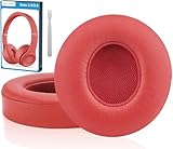 Link Dream Replacement Ear Pads for Beats Solo 2 & 3 - Memory Foam Earpads Cushion Cover for Wireless Headphones (Red)