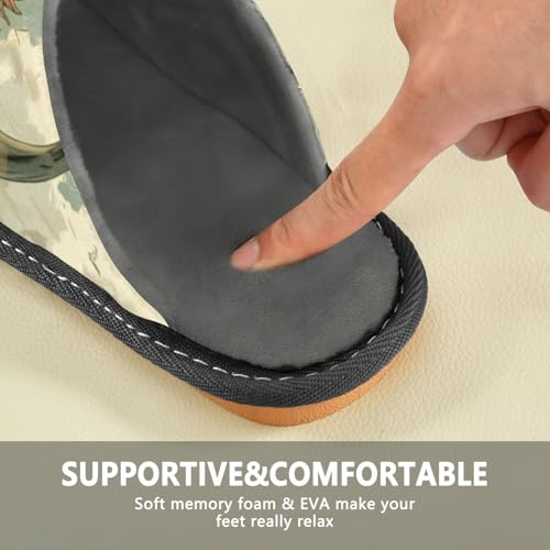 Slippers for Women Bison in Wild Grass Soft Fuzzy Women's Slippers Indoor and Outdoor Shoes4