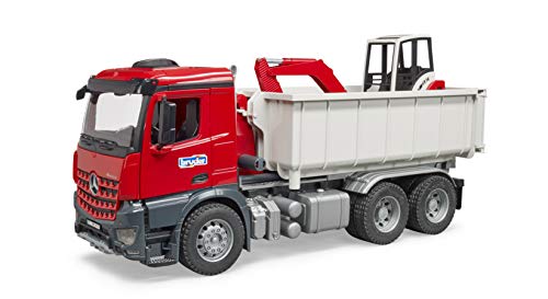 Bruder 03624 Mb Arocs Truck with Roll-Off- Container and Schaeff Mini Excavator