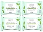 4-Pack Witch Hazel Make-Up Remover Wipes – 25 Wipes Per Pack, Lifts Away Makeup & Excess Oil, With Aloe Vera & Vitamins, Vegan