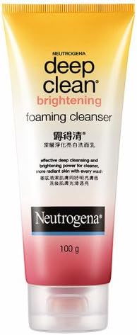 Neutrogena Deep Clean Brightening Foaming Cleanser 100g- deep cleaning facial cleanser with 2X brightening power for cleaner,