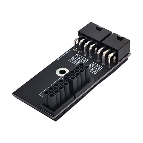 Chenyang Adattatore di alimentazione Dual ATX da 8 pin femmina a 6 + 8 pin maschio ad angolo di 180 gradi per scheda grafica GPU - Scheda video - Immagine 1