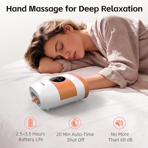 Image of SHINE WELL Hand Massager - Cordless Hand Massager with Heat and Compression for Arthritis and Carpal Tunnel - Muscles Pain Relief from Wrist to Palm and Finger, Gifts for Women Men