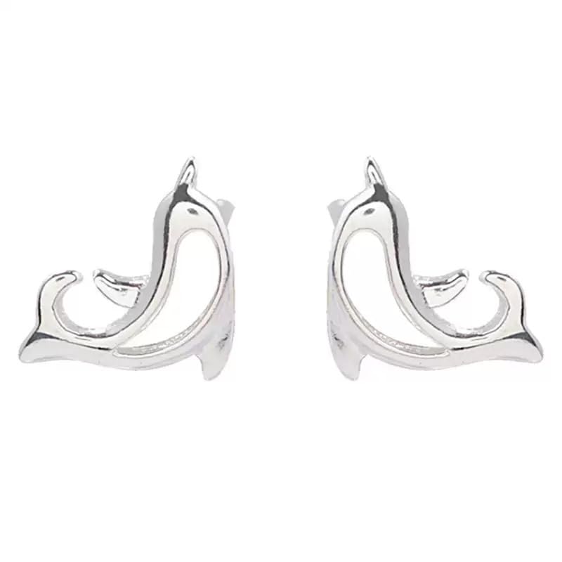 Boucles d'oreilles dauphin en argent 925 mignonnes pour femmes et filles HJMMHX