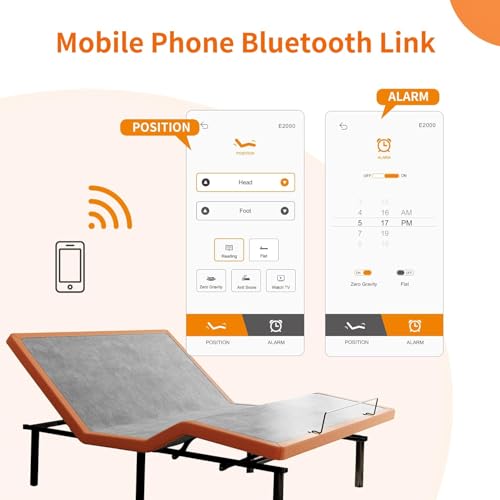 Image of ESHINE Adjustable Bed Frame with 10 inch Mattress, Wireless Remote, Queen Size | Gel Memory Foam Mattress, Bluetooth APP Control, Zero Gravity, Anti Snore, Head and Foot Incline, 2000 Series