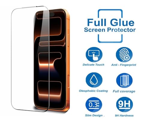 Image of HD Tempered Glass Screen Protector Compatible for iPhone 17 PRO MAX with Edge to Edge coverage and Easy Installation kit