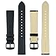 BISONSTRAP Extra Lange Armband 22mm, Leder Uhrenarmband für Herren, XL Ersatzarmband für Große Handgelenke, Schwarz (Schwarze Schnalle)
