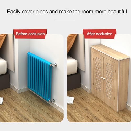 Mueble cubre radiador moderno de madera con puertas y estante multiusos 3